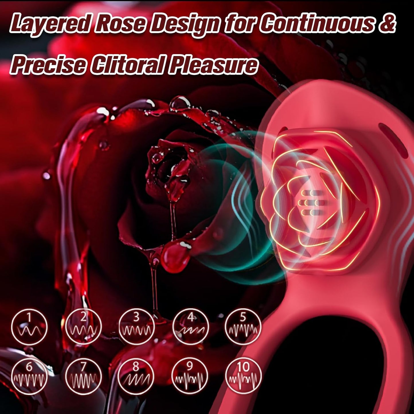 Couples Rose App Remote Control Wearable Vibrator, Couple Women Adult Sex Toys Games for Men, Hands Free Panty Clitoris Vibrator Vibrating Cock Ring, Female Sex Toy Clitoral Stimulator