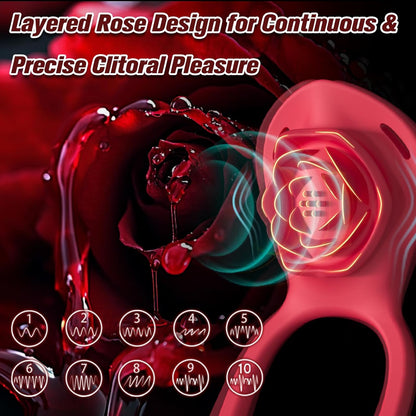 Couples Rose App Remote Control Wearable Vibrator, Couple Women Adult Sex Toys Games for Men, Hands Free Panty Clitoris Vibrator Vibrating Cock Ring, Female Sex Toy Clitoral Stimulator