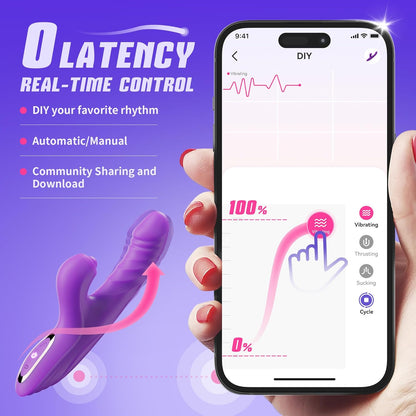 Sex Toys for Women Thrusting Dildo - Sex Toy Rabbit Vibrator with 10 Vibration 7 Thrusting Mode with Licking, G Spot Clitoral Vibrators Adult Toys for Couple Adult Sex Toys & Games