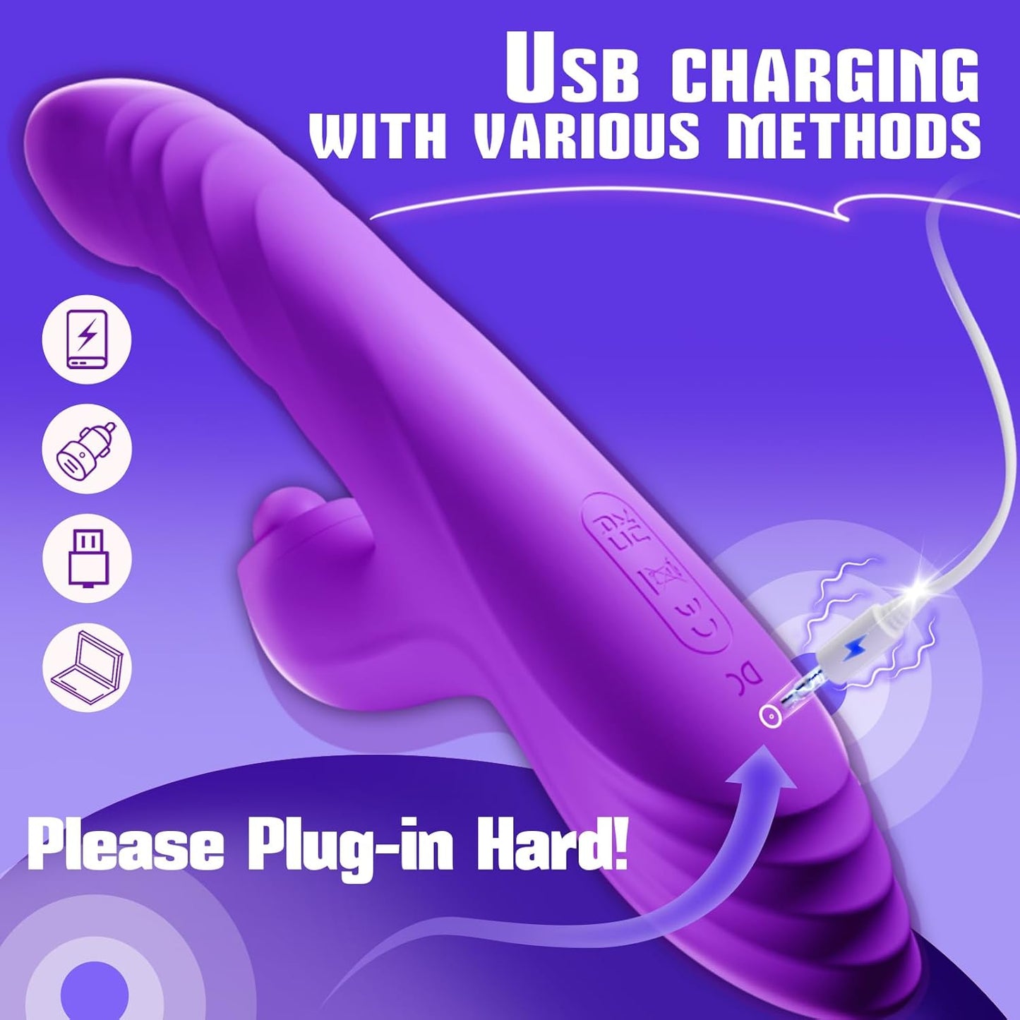Sex Toys for Women Thrusting Dildo - Sex Toy Rabbit Vibrator with 10 Vibration 7 Thrusting Mode with Licking, G Spot Clitoral Vibrators Adult Toys for Couple Adult Sex Toys & Games