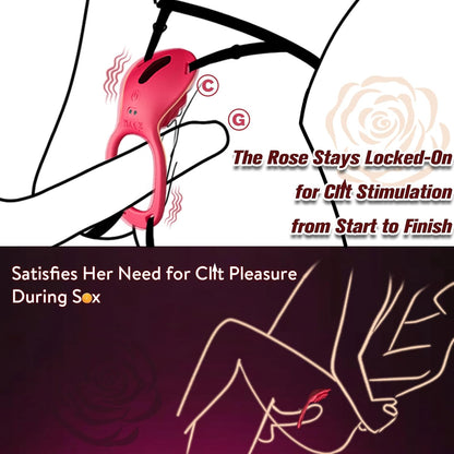 Couples Rose App Remote Control Wearable Vibrator, Couple Women Adult Sex Toys Games for Men, Hands Free Panty Clitoris Vibrator Vibrating Cock Ring, Female Sex Toy Clitoral Stimulator