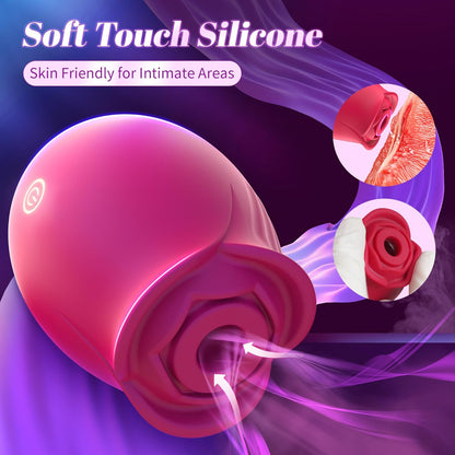 Sex Toys Rose Dildo Vibrator - Upgraded Adult Toys with 5 Sucking & Vibrating Modes for Women Clitoral Nipple, Rose Sucker Sex Toy Clitoral G Spot Vibrators for Woman Couples Adult Sex Games